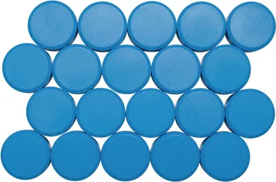 Produktbild von MAUL Magnet MAULpro rund 20 Stück 0,6 kg Kunststoff Ferrit bruchsicher erodiert lackiert Ø 2.9 x 1.1 cm hellblau
