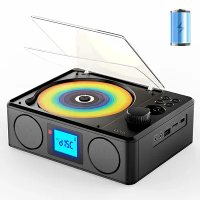Produktbild von Tragbarer Bluetooth-Lautsprecher mit Radio - FM-Stereo Tischradio - Kopfhöreranschluss - Fernbedienung
