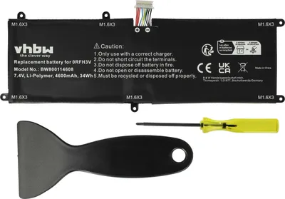 Produktbild von vhbw Akku kompatibel mit Dell Latitude 11 5175, 11 5179, 11 5179 Tablet, 5175, 11 5175 Tablet Notebook (4600 mAh, 7,4 V, Li-Polymer)
