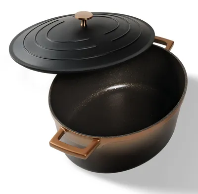 Produktbild von STONELINE® Cocotte Bräter Oval 32x25 cm Roségold | mit Deckel