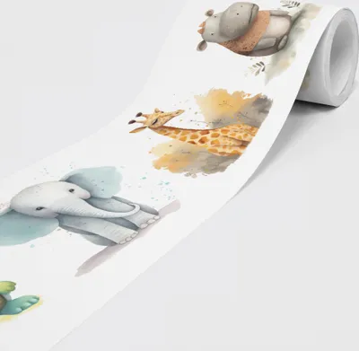 Produktbild von Selbstklebende Bordüre - Tapetenbordüre Wandbordüre - Dekorative Wandtatto - Tiere - auf 5,00 m x 0,15 m je Rolle