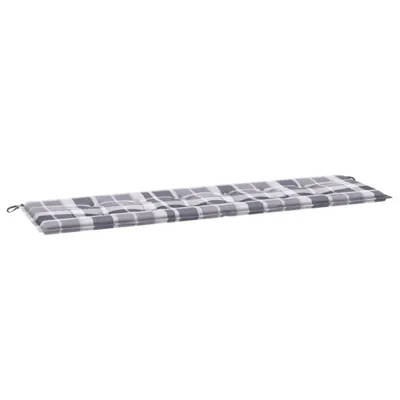 Produktbild von vidaXL Gartenbank-Auflage Grau Karomuster 180x50x4 cm Oxford-Gewebe