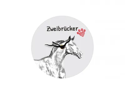 Image de Zweibrücker horloge avec une photo de cheval Art-Dog
