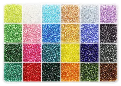 Immagine prodotto di Omgoods - Set di 7200 perline di vetro trasparenti in diversi colori