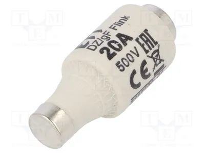 Zdjęcie produktu dla 1 x Bezpiecznik: szybkozłączny, 500 VAC, typ D, numer katalogowy D 002312106, bezpieczniki typu D, 440 VDC, 20 A, ceramiczne