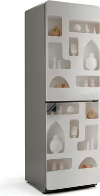 Obrázek produktu pro Magnetický kryt lednice - Dekorativní magnetická fólie do kuchyně - Magnet na lednici - Samolepicí magnetická tabule - Magnetická fólie na dveře lednice - 60x190 cm