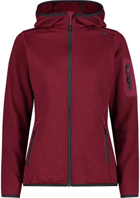 Image de Veste en polaire tricotée pour femme, capuche fixe, modèle 3H19826, taille 36, couleur 05HP (anémone-anthracite)
