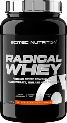 Image de Whey protéine - Scitec Nutrition - Radical whey (1kg) - Saveur Caramel Salé