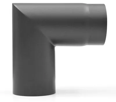 Produktbild von Raik Basic Rauchrohrbogen 150mm gussgrau 90° – 2teilig, ohne Tür für Rauchrohr / Ofenrohr