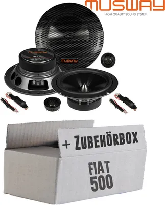 Produktbild von Lautsprecher Boxen Musway ME6.2C - 16,5cm System Auto Einbauzubehör - Einbauset passend für Fiat 500 Front - justSOUND