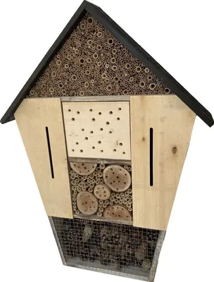 Produktbild von GARDEN SPIRIT Insektenhotel aus Holz 11,5 x 57 x 79 cm – großes Bienenhotel für Wildbienen, Schmetterlinge und nützliche Insekten, 6 Fächer