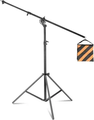 Obrázek produktu pro Fotografický světelný stativ, výsuvné rameno, včetně pytle s pískem, kovový rám