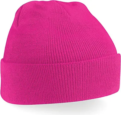 Image de Beechfield B45b | Junior Original Cuffed Beanie Bonnet d'hiver - Couleur : Fuchsia - Taille : One Size