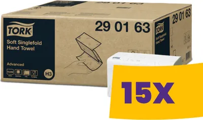 Produktbild von Handtuch weiß 2lagig Tissue L.230mm B.250mm Zickzack-Falzung 3750 Tücher/VE