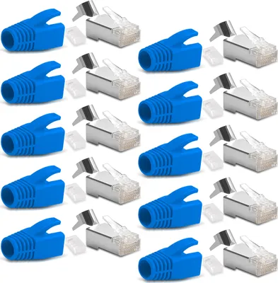 Produktbild von 10x Netzwerkstecker CAT 7 6A RJ45 LAN Netzwerk Crimp Stecker vergoldete Kontakte