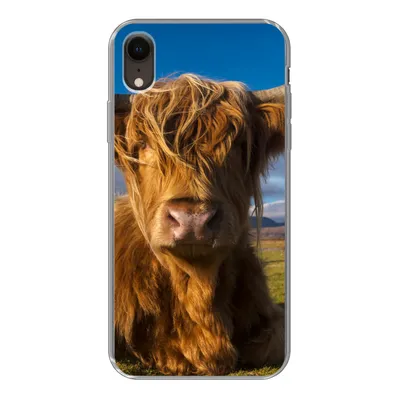 Produktbild von MuchoWow® Handyhülle Schutzhülle Hülle für iPhone XR Schottische Highlander - Tiere - Gras Silikon Softcase Handy Hülle - Schutzdeckel