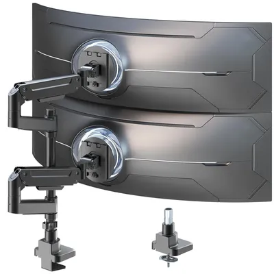 Immagine prodotto di Supporto monitor doppio - Braccio per monitor - 2 schermi - 20 kg per braccio - Nero