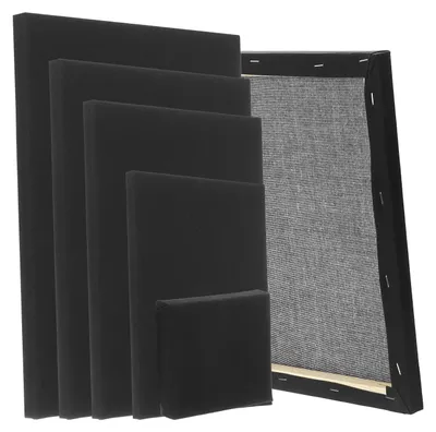 Leinwand-Set, 20 Stk. 5 Größen, grundiert, schwarz