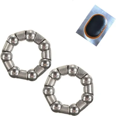Image de 2 pièces de roulements à billes pour vélo axe de roue arrière Ø 25 mm 1/4" acier, y compris 1 x patch de chambre à air