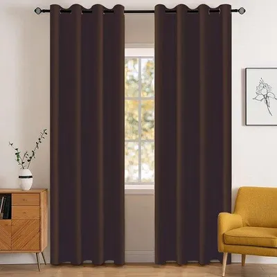 Productafbeelding van Unyqoos® 2-delige set verduisterende gordijnen, 117 x 137 cm, polyester, 8 roestvrijstalen oogjes – thermisch isolerend en geluidsdempend, tot 80% verduistering