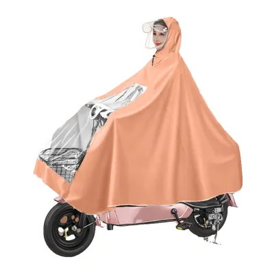 Zdjęcie produktu dla Peleryna przeciwdeszczowa do motocykli elektrycznych, przedłużona peleryna na całe ciało z kaskiem, przeciwdeszczowa, do skuterów, rowerów, kolarstwa, pomarańczowa, XXXL