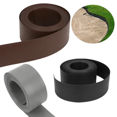 Produktbild von Yakimz Rasenkante Kies Beeteinfassung Mähkante Beetumrandung Rasenband  Oberkante Gartenwegen Gartenumrandung Rasenbegrenzung Braun 2500x14cm