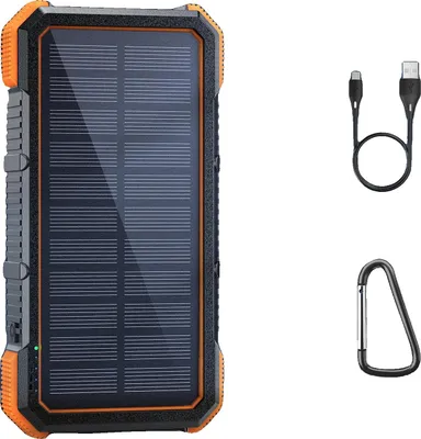 Produktbild von Solar Power Bank, 32000mAh Kapazität, Drahtloses Laden, 32000 mAh