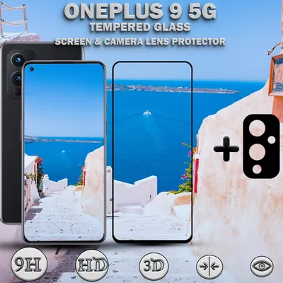 Produktbild von ONEPLUS 9 5G Displayschutzfolie und Objektivschutz aus 9H gehärtetem Glas