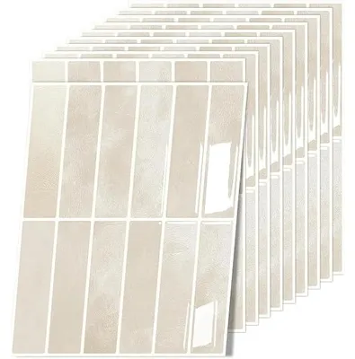 Produktbild von 3D Fliesenaufkleber, Dickere Kš¹chenfliesen Selbstklebende 10 Stš¹ck, Wandfliesen Selbstklebend, Klebefliesen Kš¹che Abziehbare,fš¹r Bad,Kš¹che,Wand Dekoration Wasserdicht (Beige, 22.9x29cm)