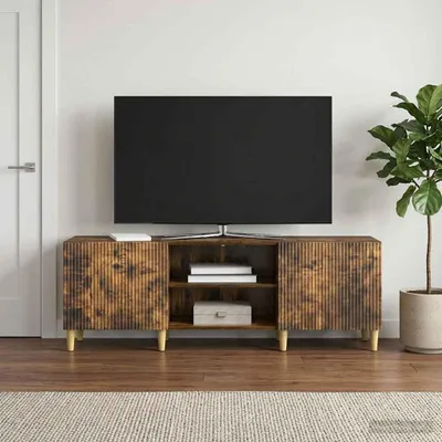Zdjęcie produktu dla Szafka pod telewizor vidaXL, dąb wędzony, 150 x 31 x 50 cm, materiał drewnopochodny