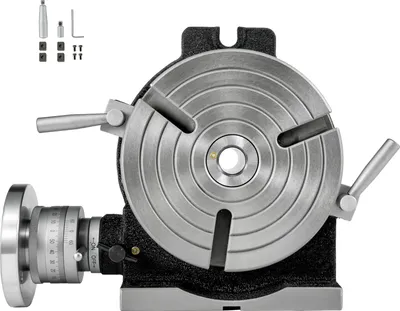 Zdjęcie produktu dla Stół obrotowy SucceBuy 8"/200 mm, poziomy pionowy 3-szczelinowy precyzyjny stół obrotowy do frezarki, stół obrotowy 360° MT-3 do frezowania i wiercenia