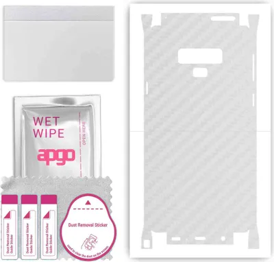 Produktbild von apgo Rückseite + Seiten Schutzfolie, Skin, kompatibel mit Samsung Galaxy Note 9, Hinten Displayschutzfolie aus Vinylfolie, kratzfest, einfache Montage - Transparenter Kohlenstoff
