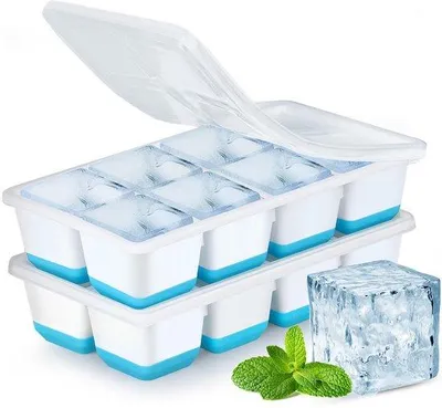 Produktbild von Famanu Eiswürfelform große Eiswürfel mit Deckel - blau