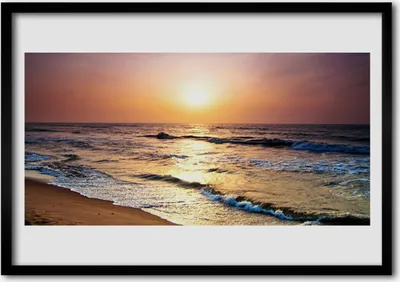 Produktbild von Bild 100x70 MDF-Rahmen Wandkunst Meer, Strand, Sonne, Landschaft,