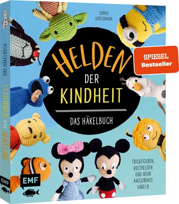 Produktbild von Helden der Kindheit - Das Häkelbuch - Trickfiguren, Kulthelden und mehr Amigurumis häkeln