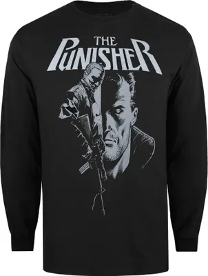 Obrázok produktu pre Punisher - Tričko pre mužov s dlhým rukávom TV702 (S) (čierna/biela)