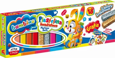 Obrázek produktu pro BAMBINO Plastelínový čtverec 18 barev