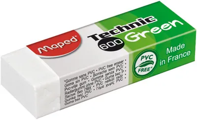 Image de Gomme plastique Maped Technic 600 Green blanc