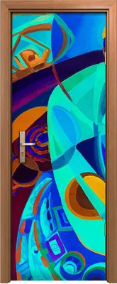 Produktbild von Türposter 70x200 cm Türaufkleber Türtapete Türfolie Klebefolie Abstrakte Textur Regenbogenpalette