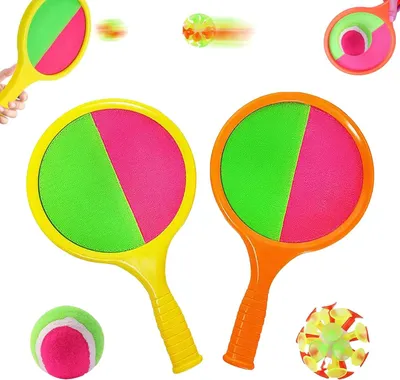 Produktbild von Klettballspiel 2 Schläger 2 Bälle, für draußen