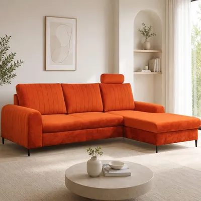 Produktbild von Ecksofa "MONACO" mit Schlaffunktion und Bettkasten L Form Couch
