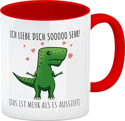 Produktbild von Ich liebe dich sooo sehr! T-Rex Dinosaurier Kaffeebecher