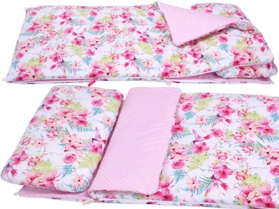 Immagine prodotto di Sacco nanna per bambini in cotone con controllo della temperatura, 120x60 cm, per inverno/estate - fiori rosa