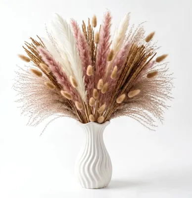 120er Set Trockenblumen, Pampasgras, Natur, 42 cm, Boho-Deko