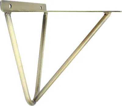Produktbild von Natural Goods Berlin Regalhalter FHAIN, Regalhalterung, Regalträger, Wandregal, Wandkonsole, Antik Gold, 160 bis 200 mm Regalboden, 1 Stück