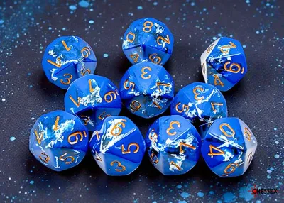 Immagine prodotto di Set Chessex Brush Wavebreak Gold 10 dadi D10