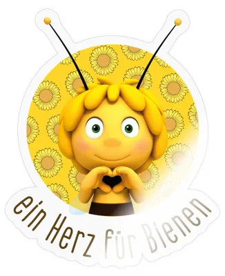 Produktbild von Spreadshirt Biene Maja Ein Herz Für Bienen Sticker Aufkleber, 10 x 10 cm, Transparent glänzend