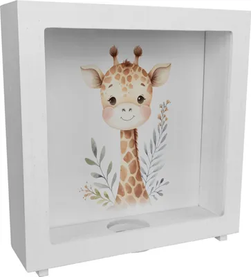 Produktbild von Giraffe Rahmen Spardose aus Holz