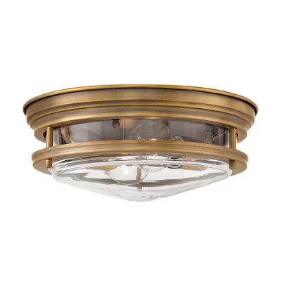 Produktbild von Elstead Hadrian Deckenleuchte E27 2-fach Gebürstete Bronze Klar IP44