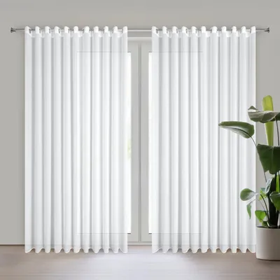 Zdjęcie produktu dla Eurofirany 462095, Przezroczysty, Biały, Monochromatyczny, Poliester, Pierścień, 60 g/m²